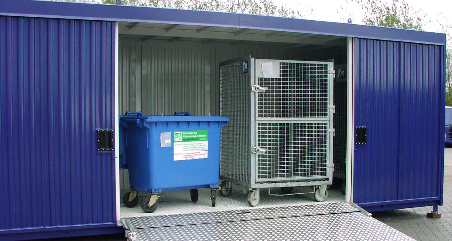 Modtagestation container fra aasum miljø
